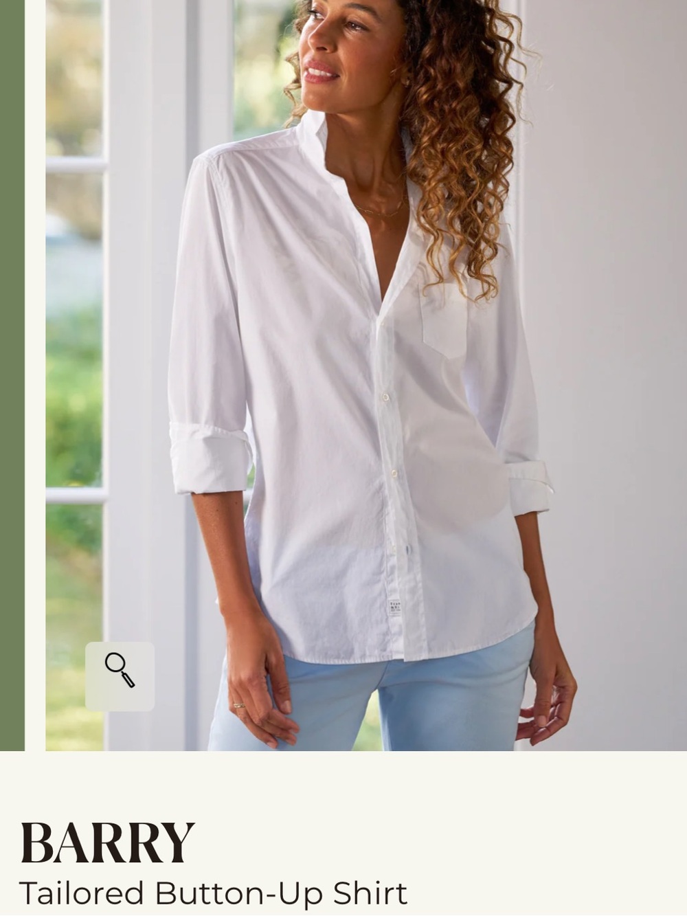 Frank & Eileen sz L 100% cotton, BARRY Lightweight White Shirt
